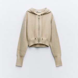 Zara Hooded Knit Cardigan Sweater